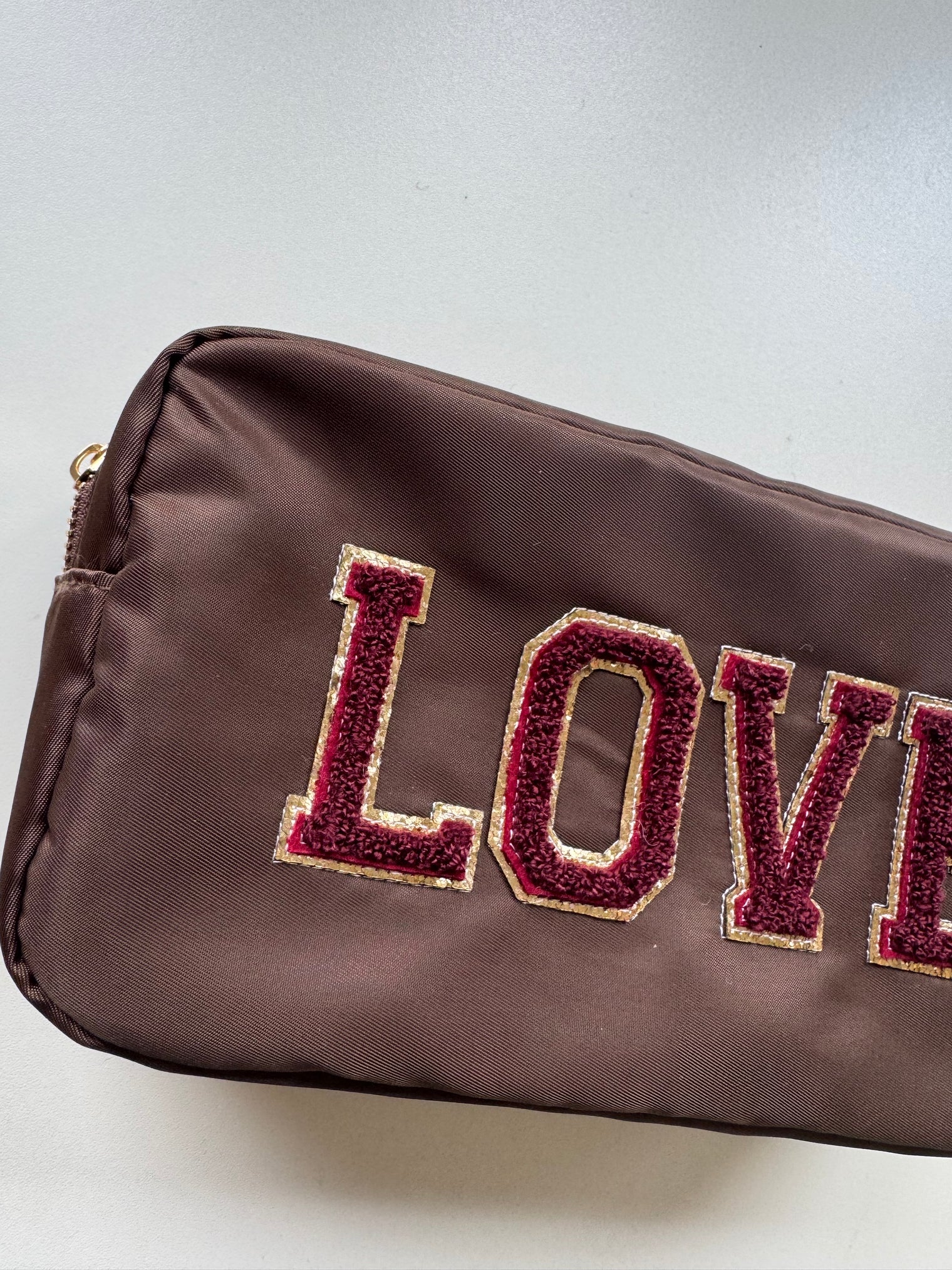 Long Bag chokolate LOVE burgundy