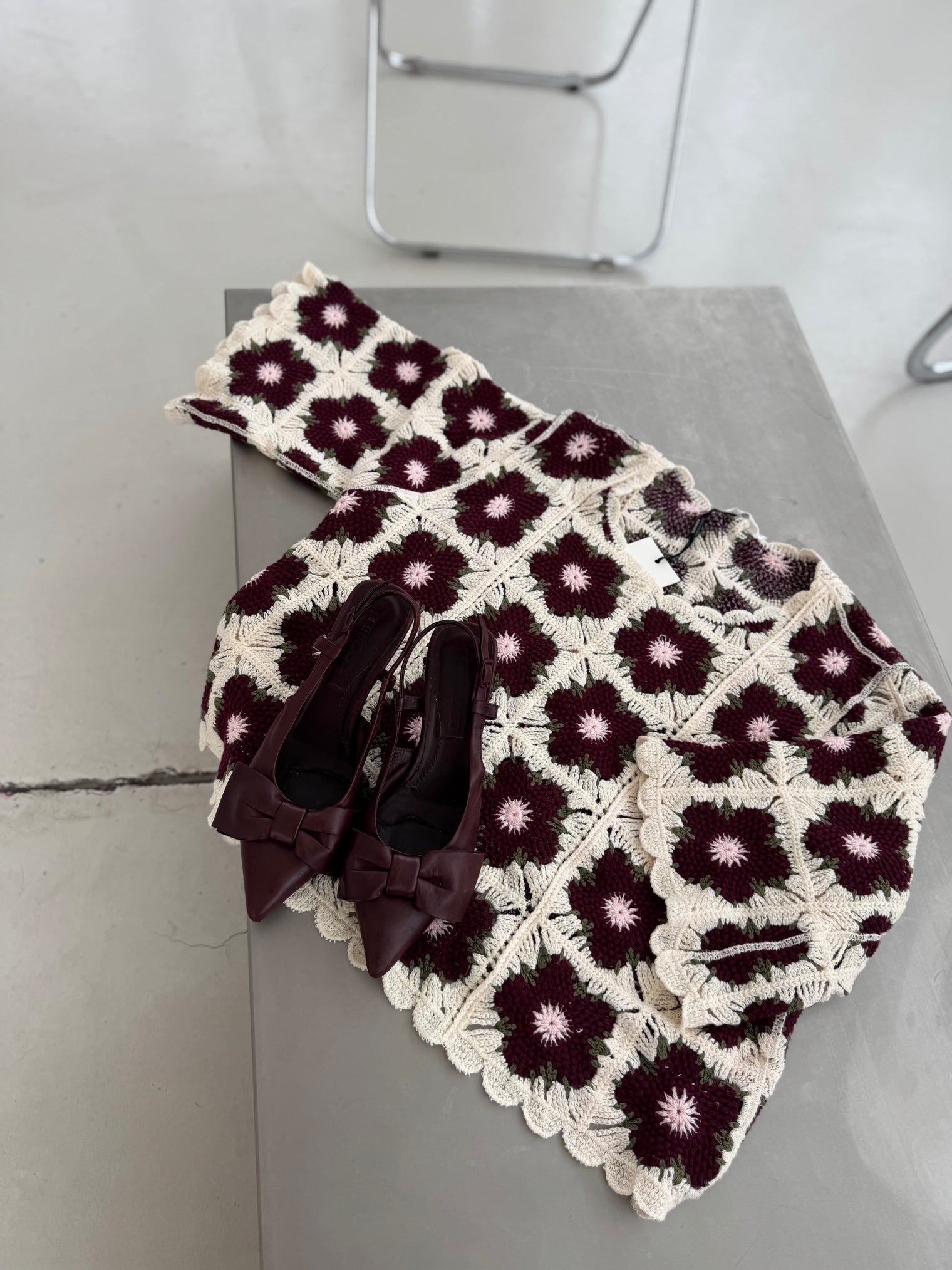 Häkelshirt CROCHET WILDFLOWER burgundy