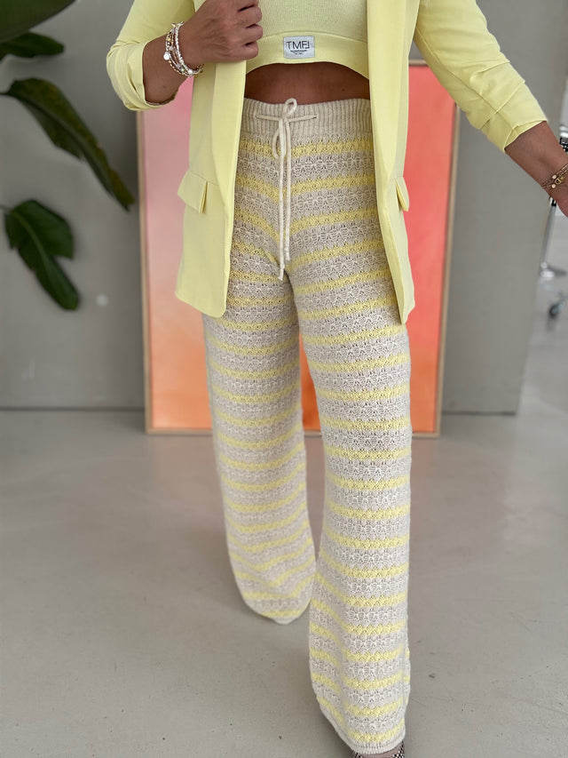 Strick Hose BOHO gelb/beige