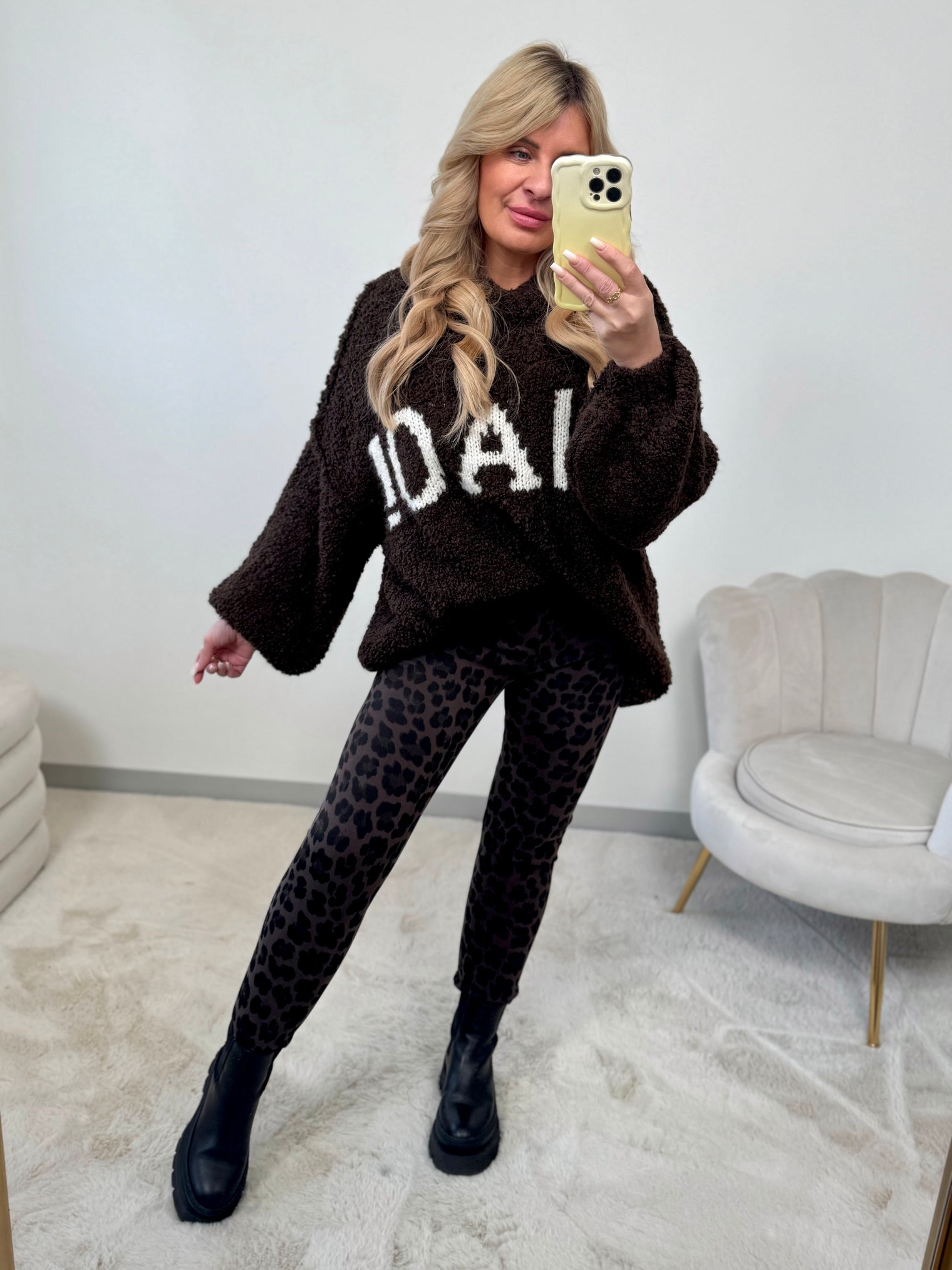 Leggings Leo Cozy Winter dark chocolate