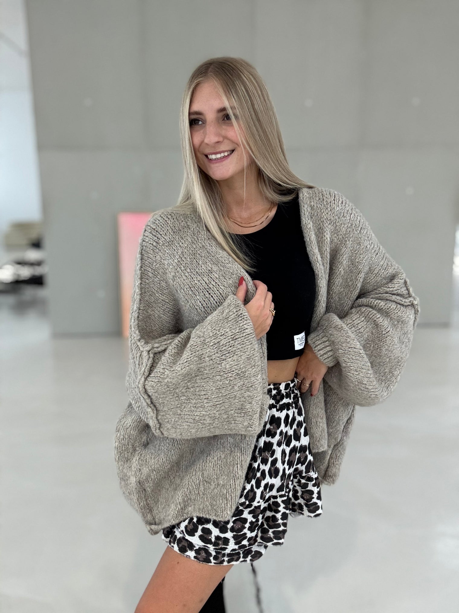 Cardigan COZY DREAMS taupe