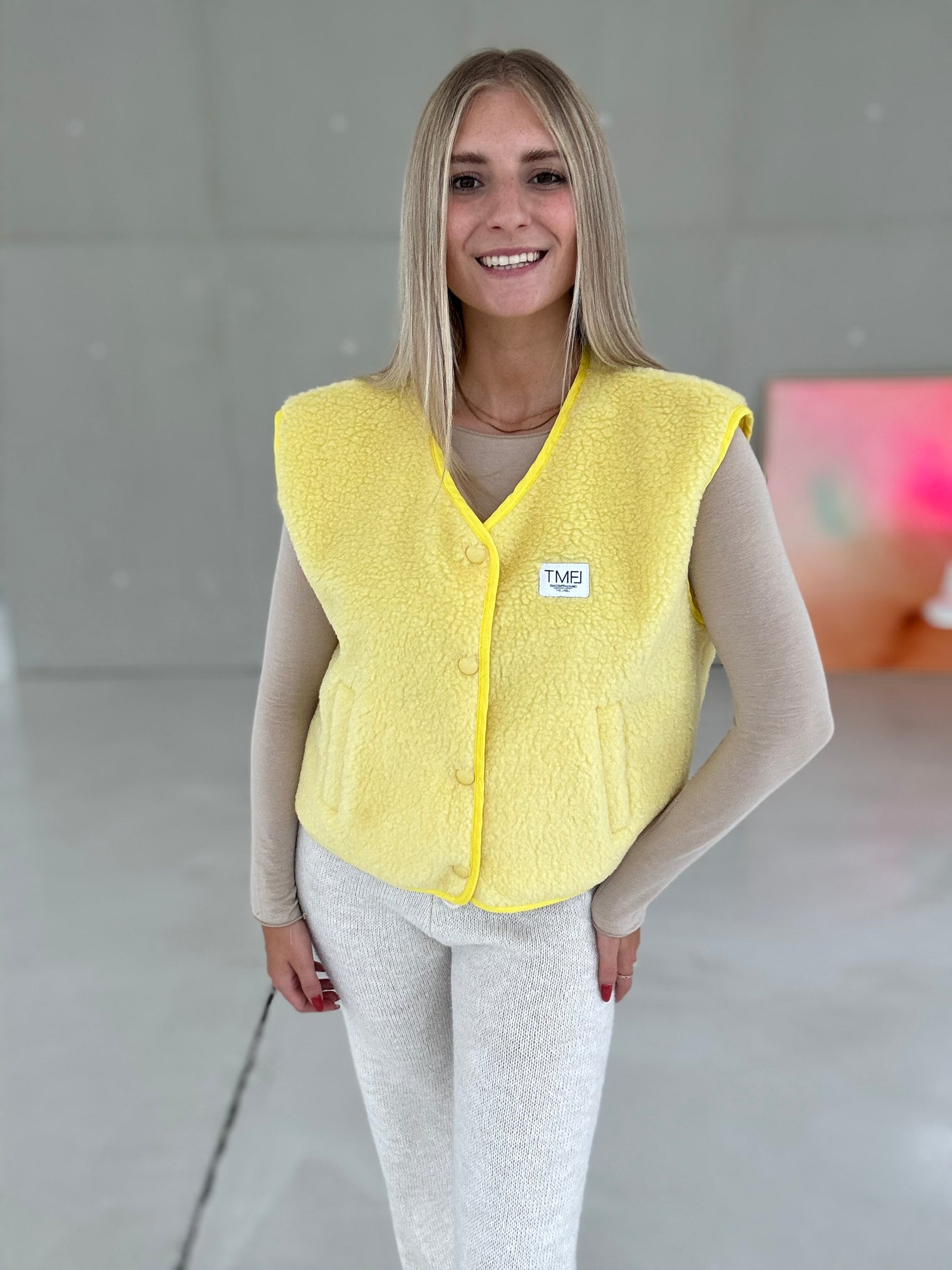 Teddyweste SIGNATURE buttermilk yellow