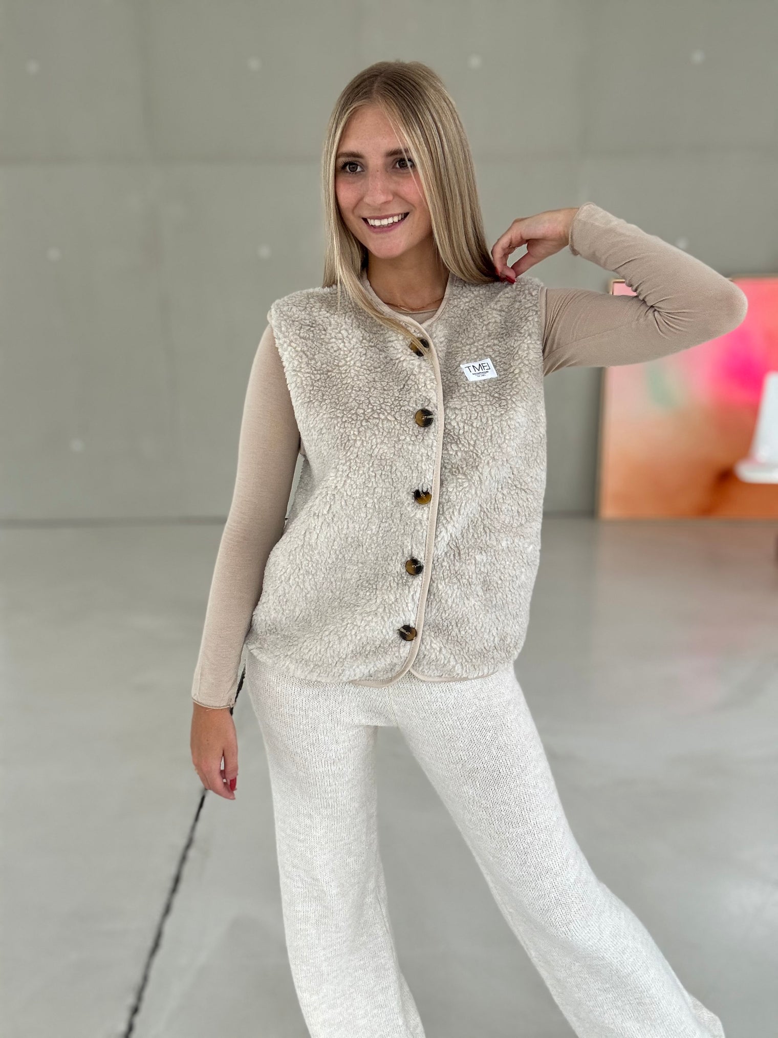 Teddyweste SIGNATURE taupe