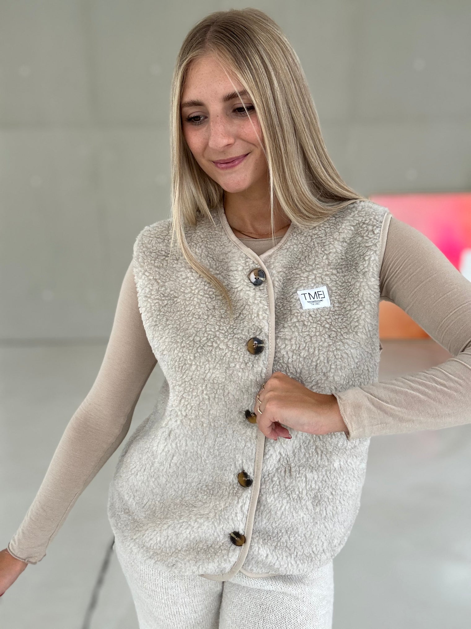 Teddyweste SIGNATURE taupe