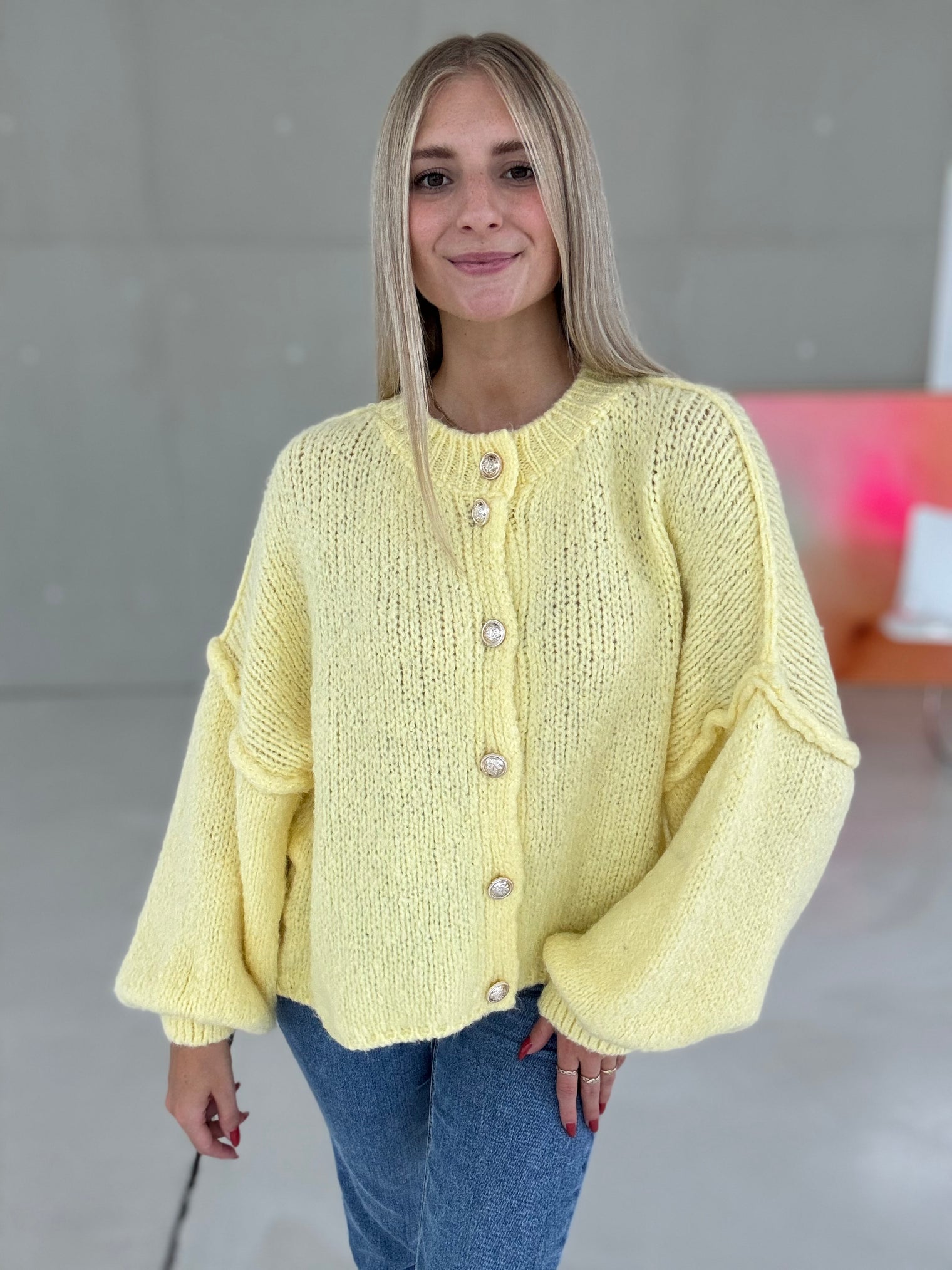 Strickjacke SUPER SOFT buttermilk yellow