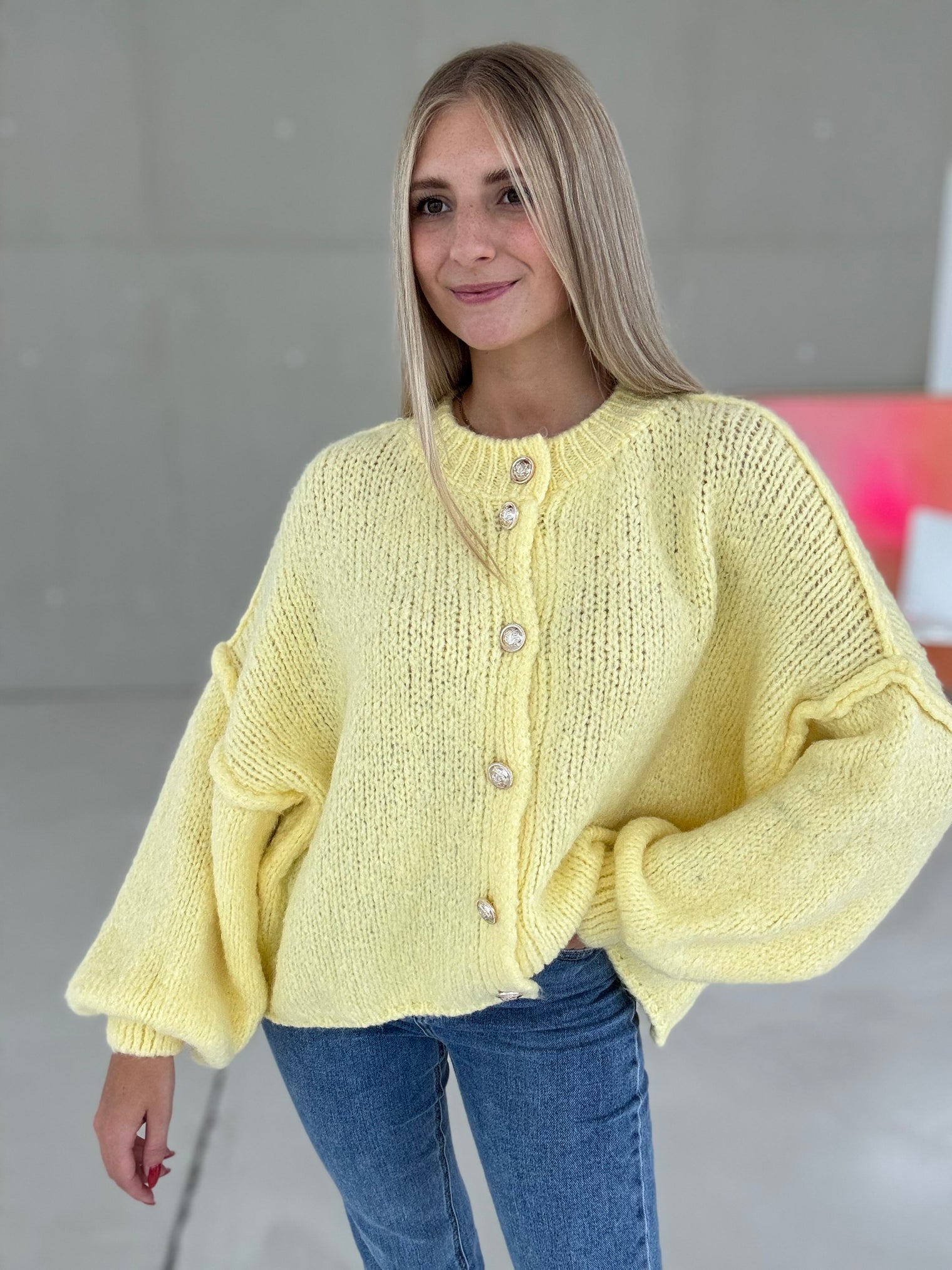 Strickjacke SUPER SOFT buttermilk yellow