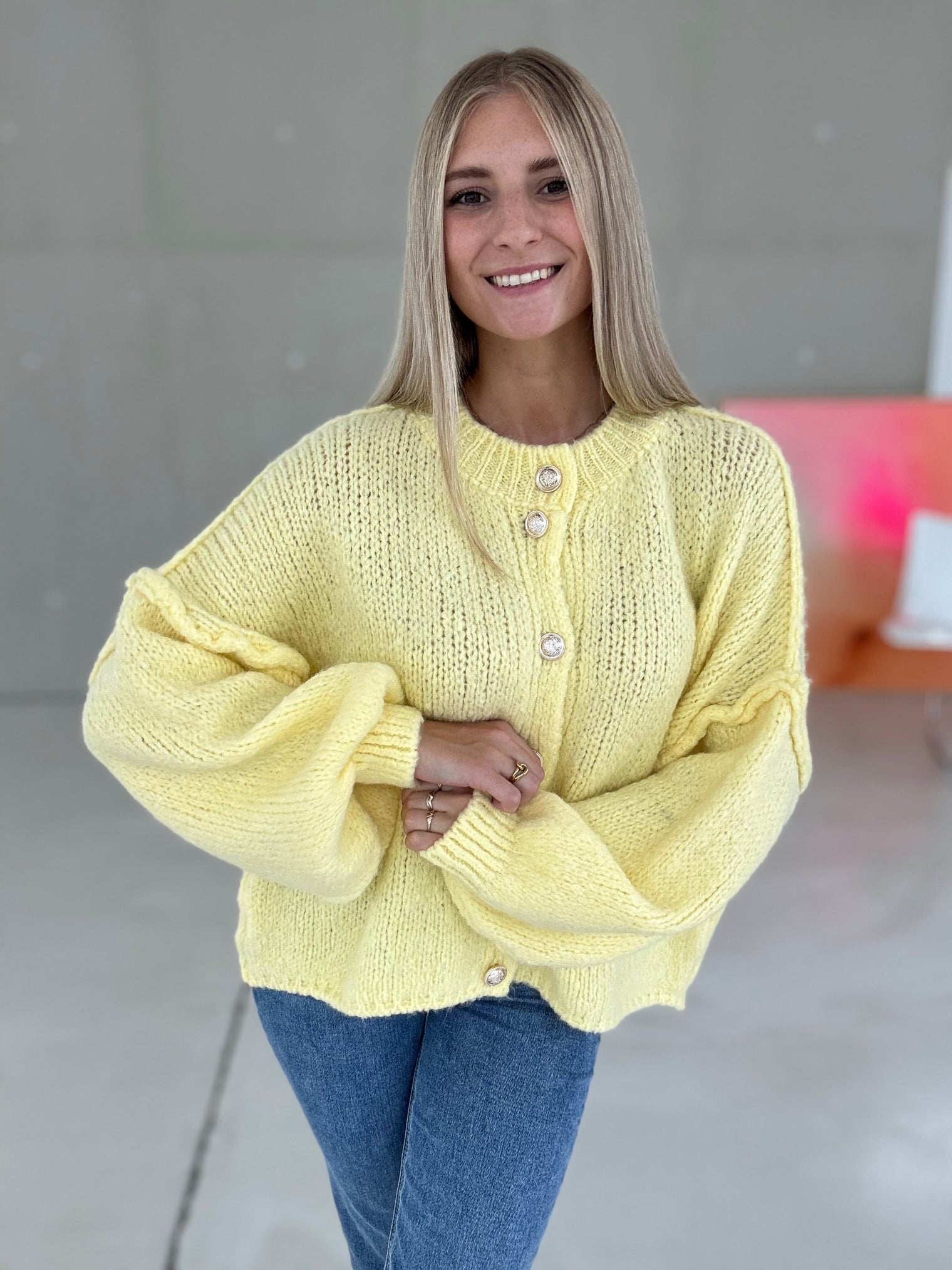 Strickjacke SUPER SOFT buttermilk yellow