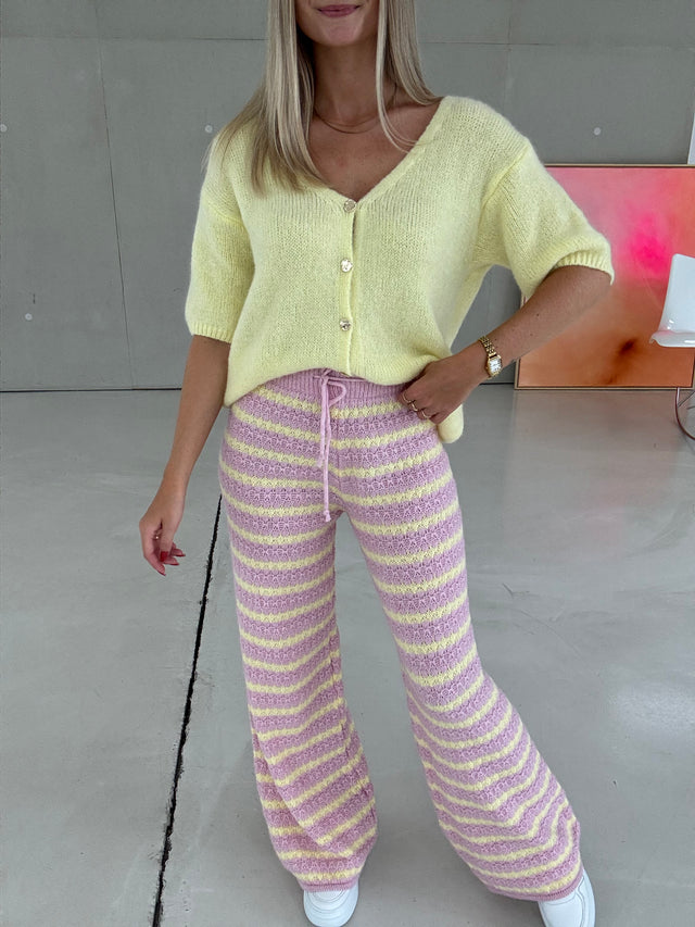 Strickhose ballerina rosa SOFT STRIPES buttermilk yellow
