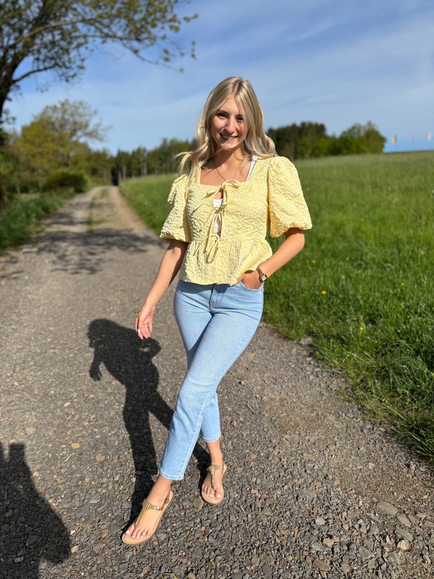 Stretch MOM Jeans BASIC light denim blue gerader Saum