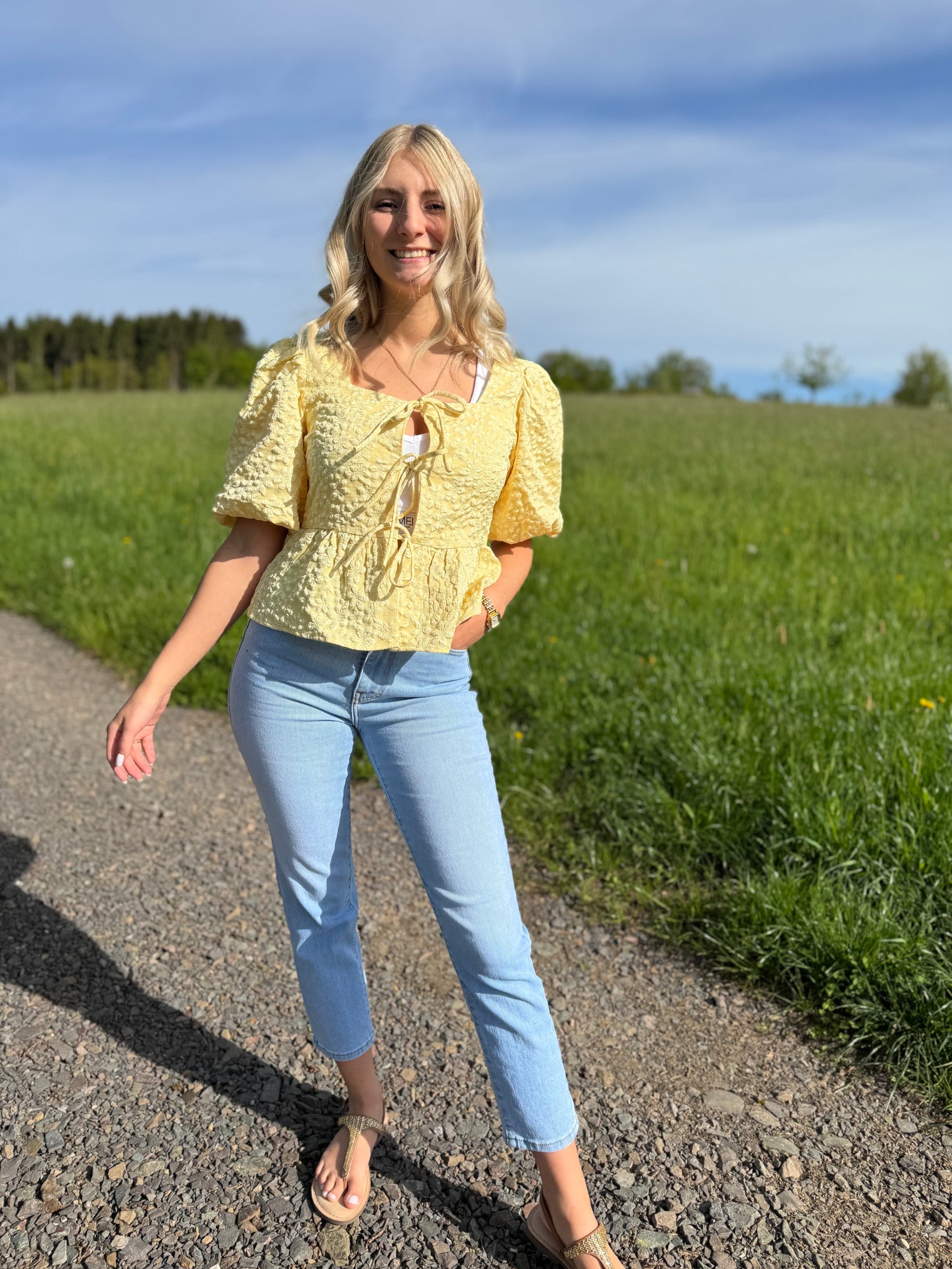 Stretch MOM Jeans BASIC light denim blue gerader Saum