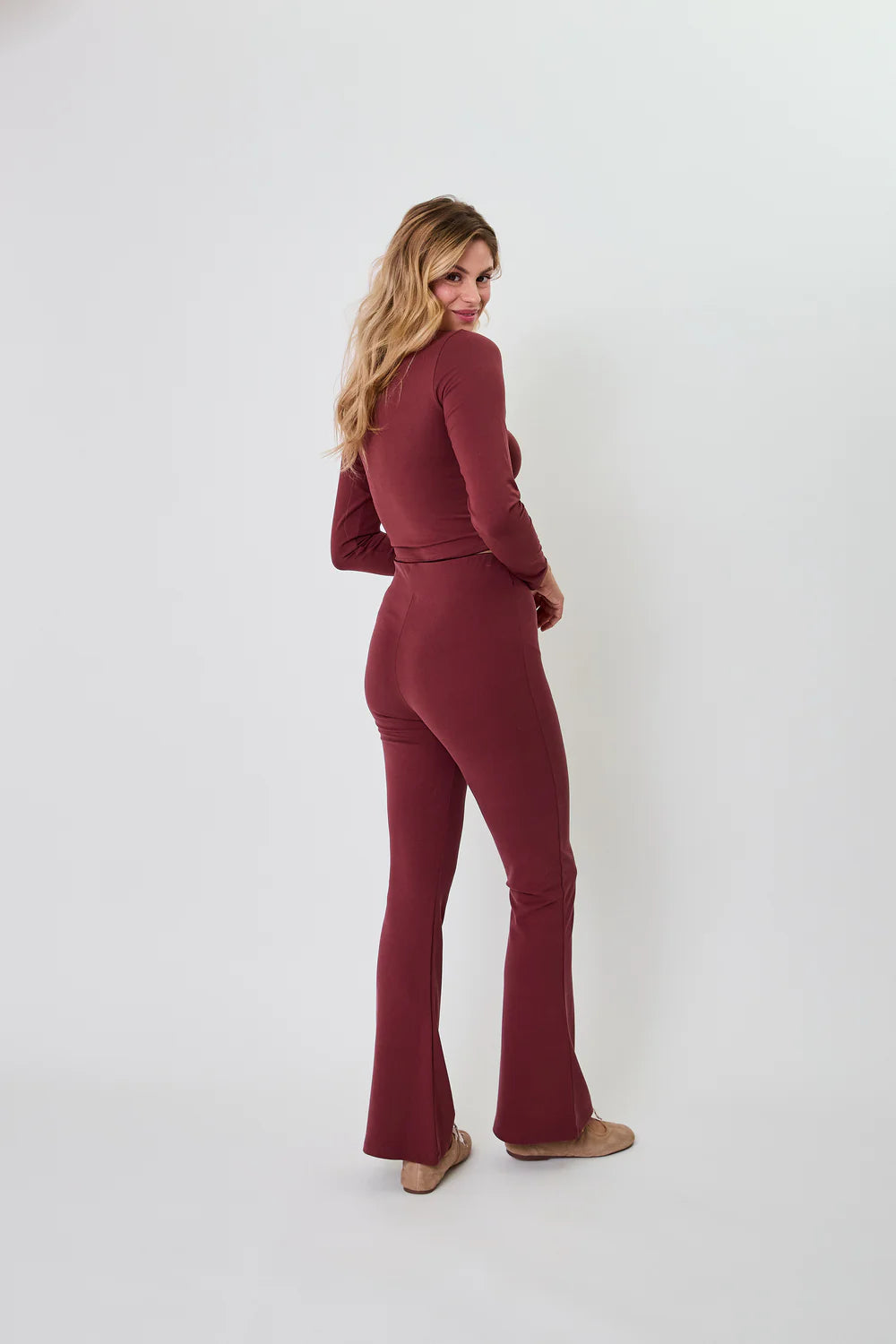 OH APRIL Tia Bootcut Leggings Cherrywood