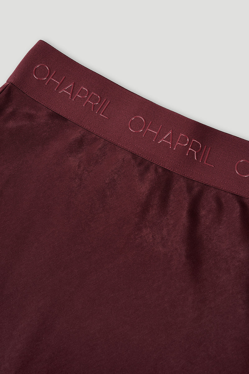 OH APRIL Jaelynn Satin Skirt Cherrywood