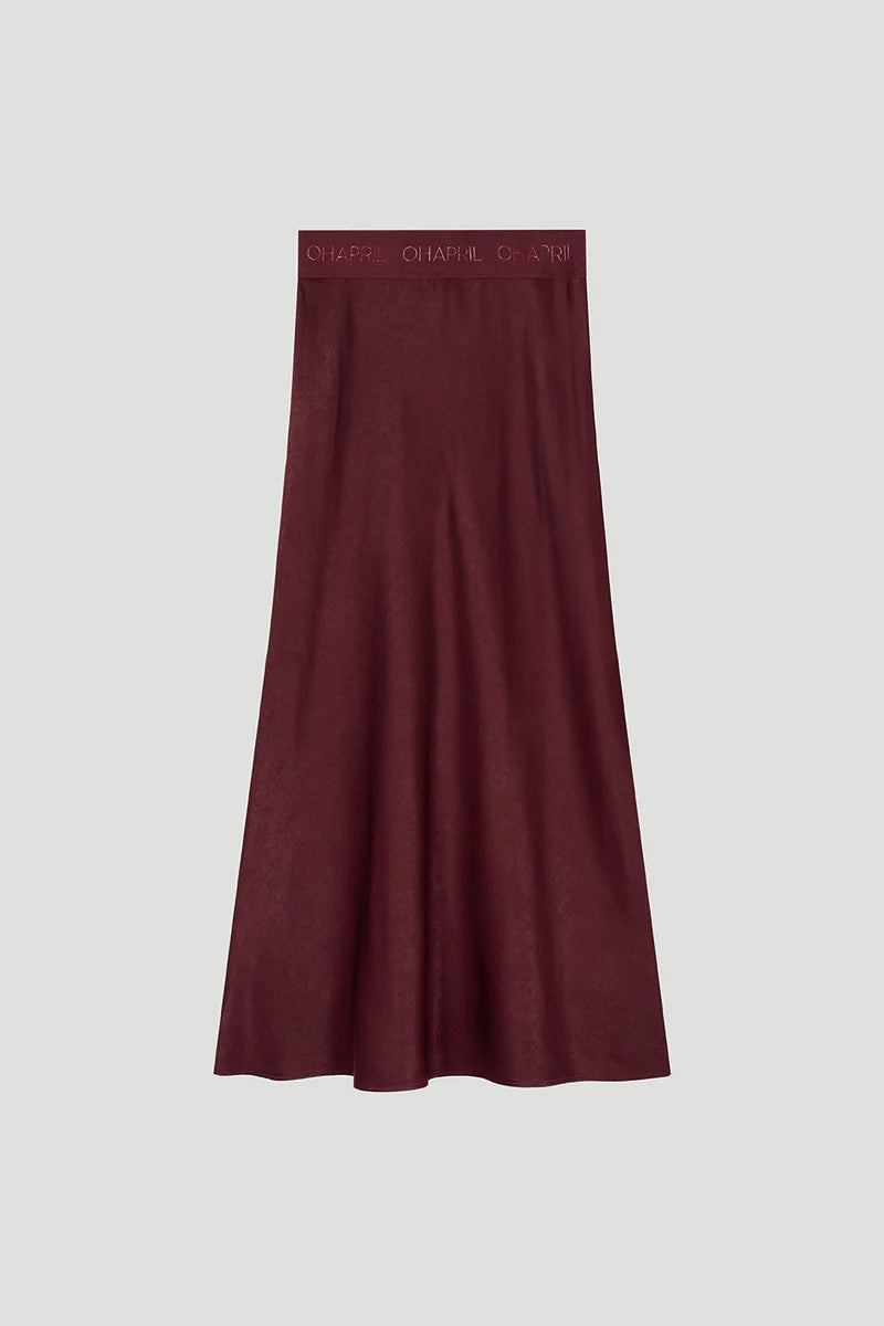 OH APRIL Jaelynn Satin Skirt Cherrywood