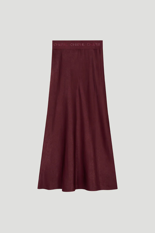 OH APRIL Jaelynn Satin Skirt Cherrywood