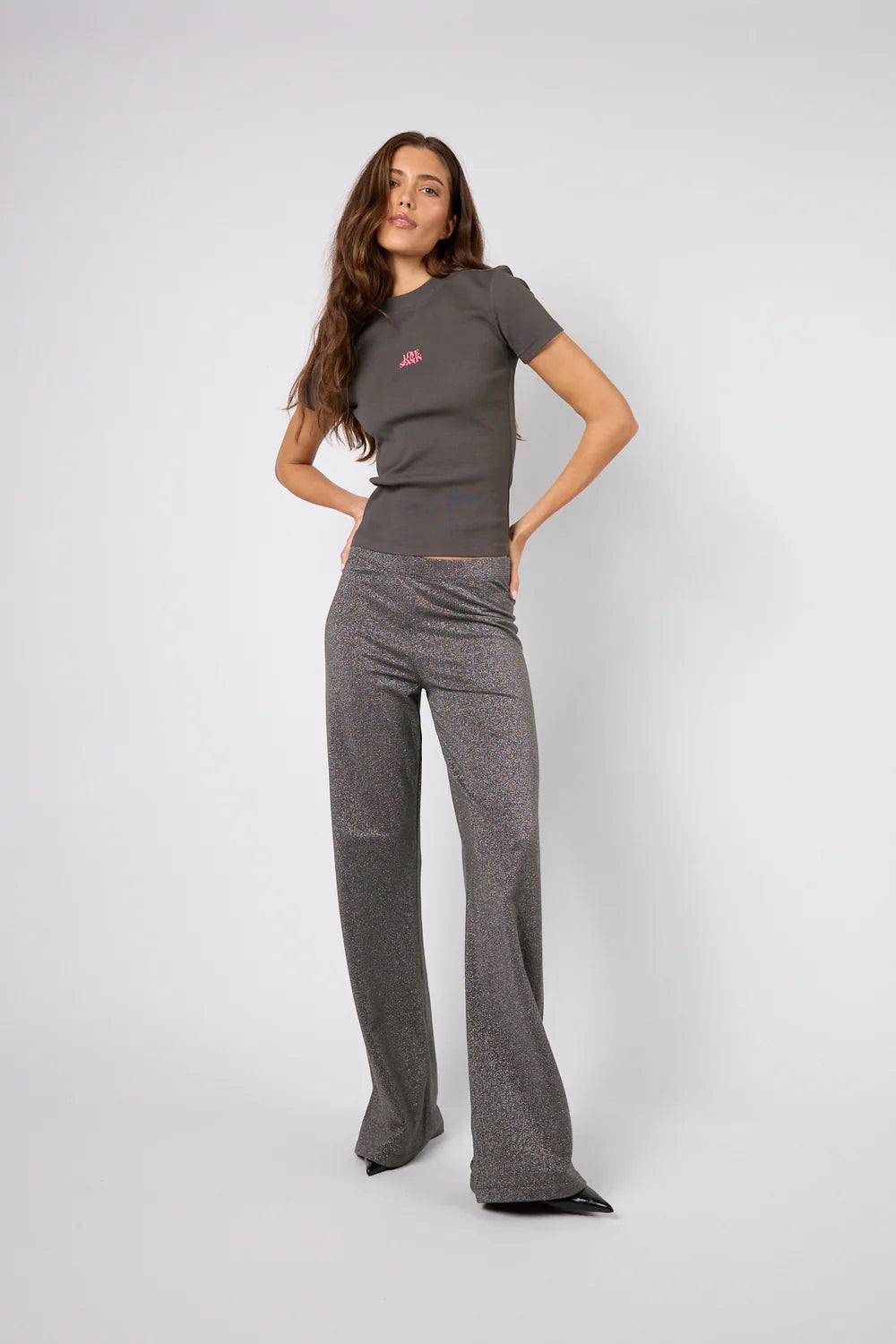 OH APRIL Loui Flared Pants Graphite