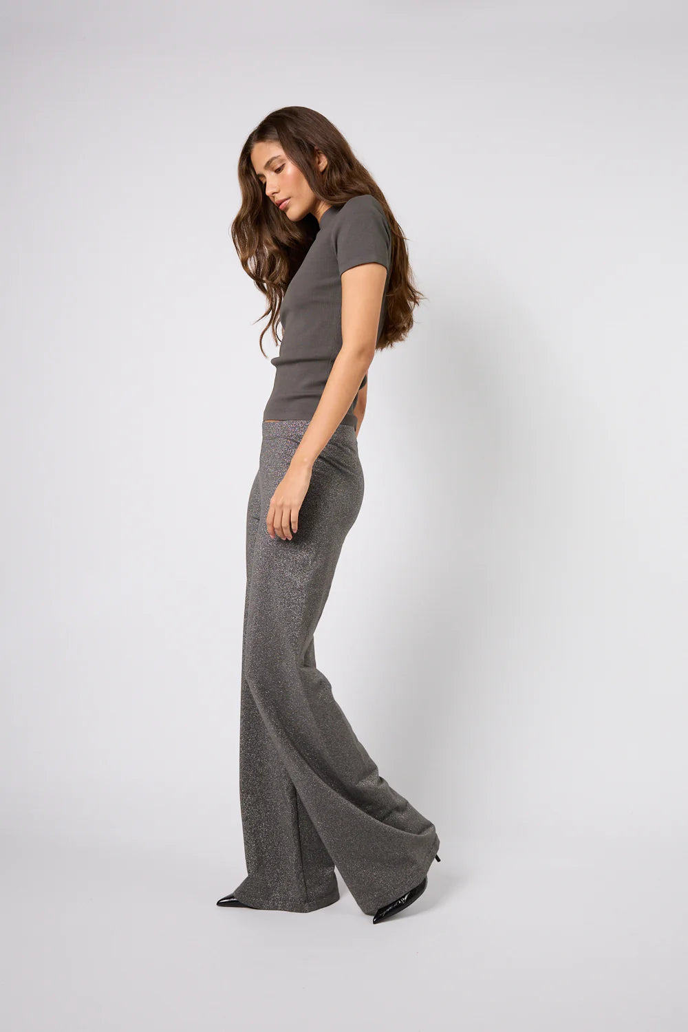 OH APRIL Loui Flared Pants Graphite