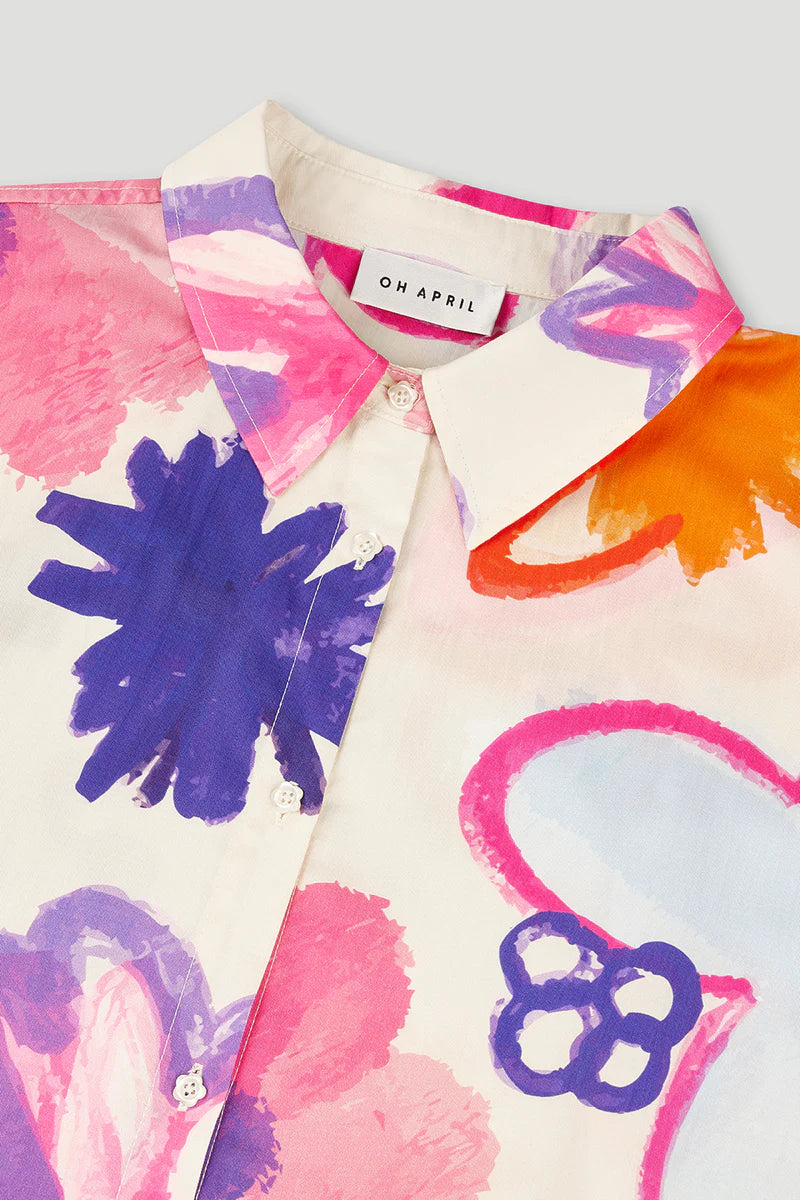 OH APRIL Melina Shirt Scribble Flower