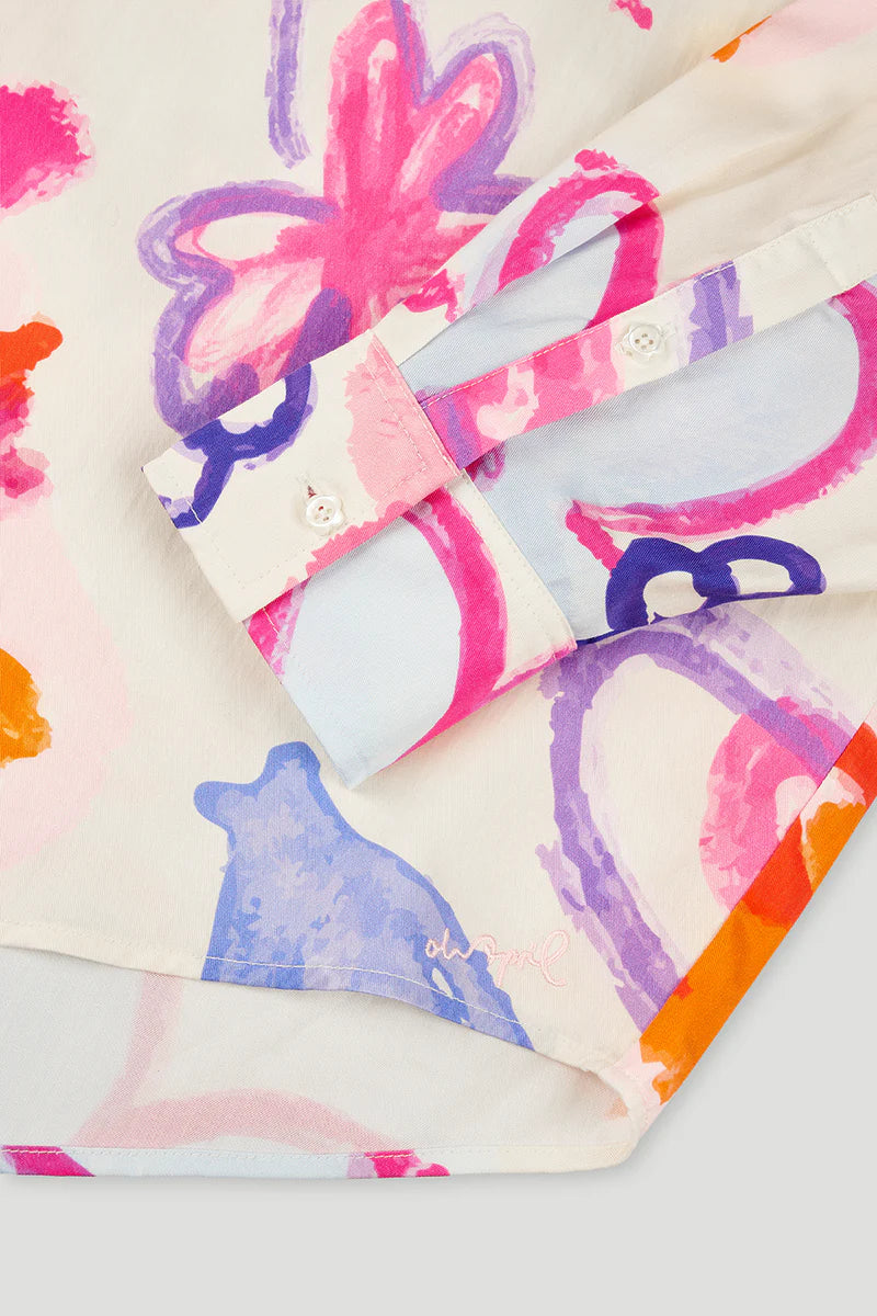 OH APRIL Melina Shirt Scribble Flower