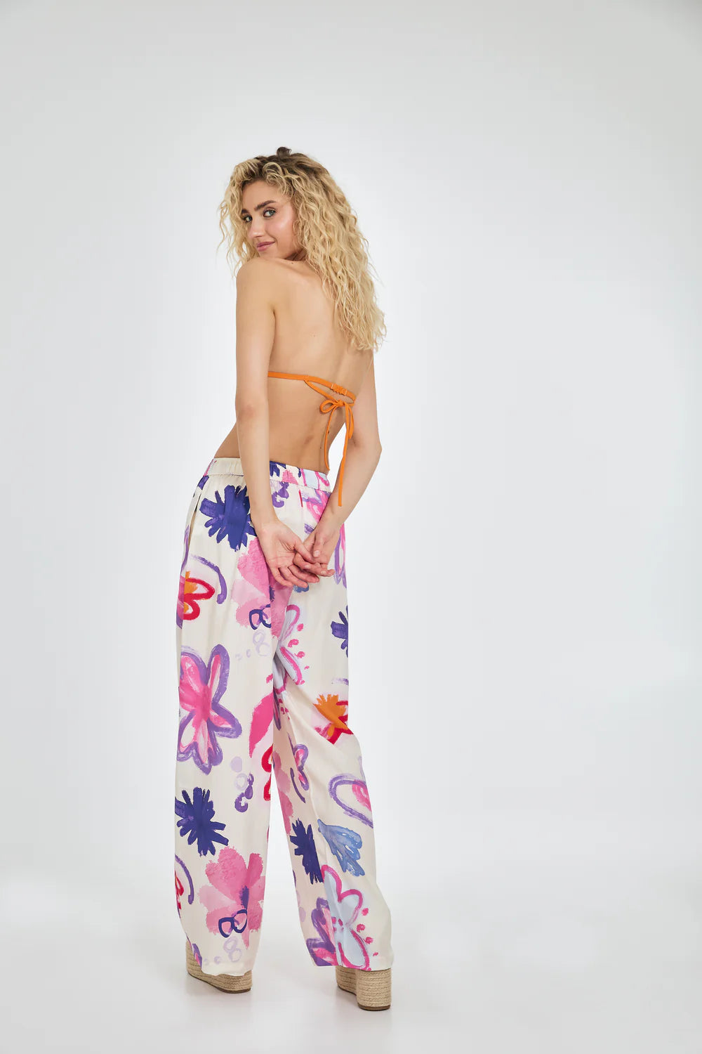 OH APRIL Antonia Loose Pants Scribble Flower