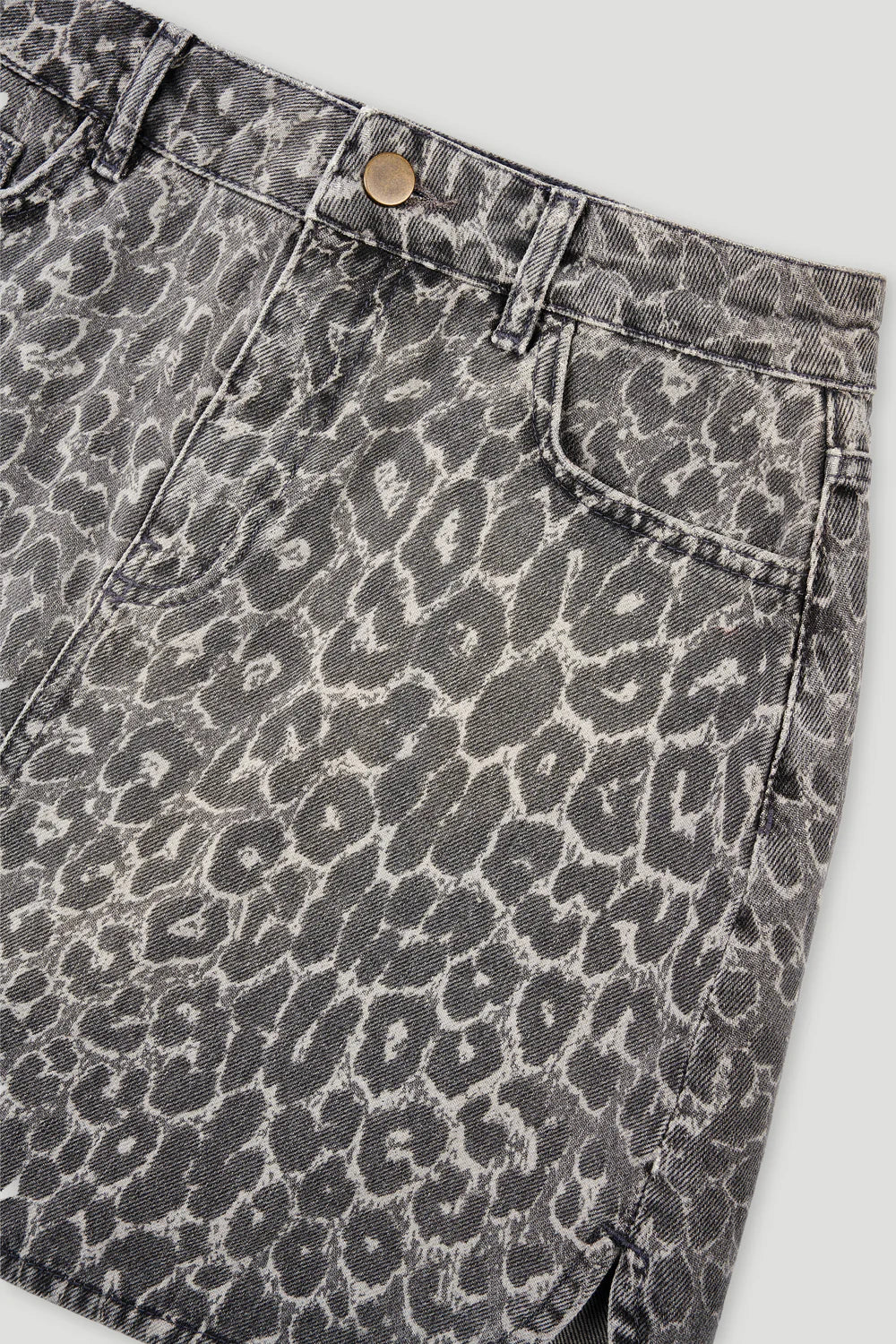 OH APRIL Milo denim skirt leo grey