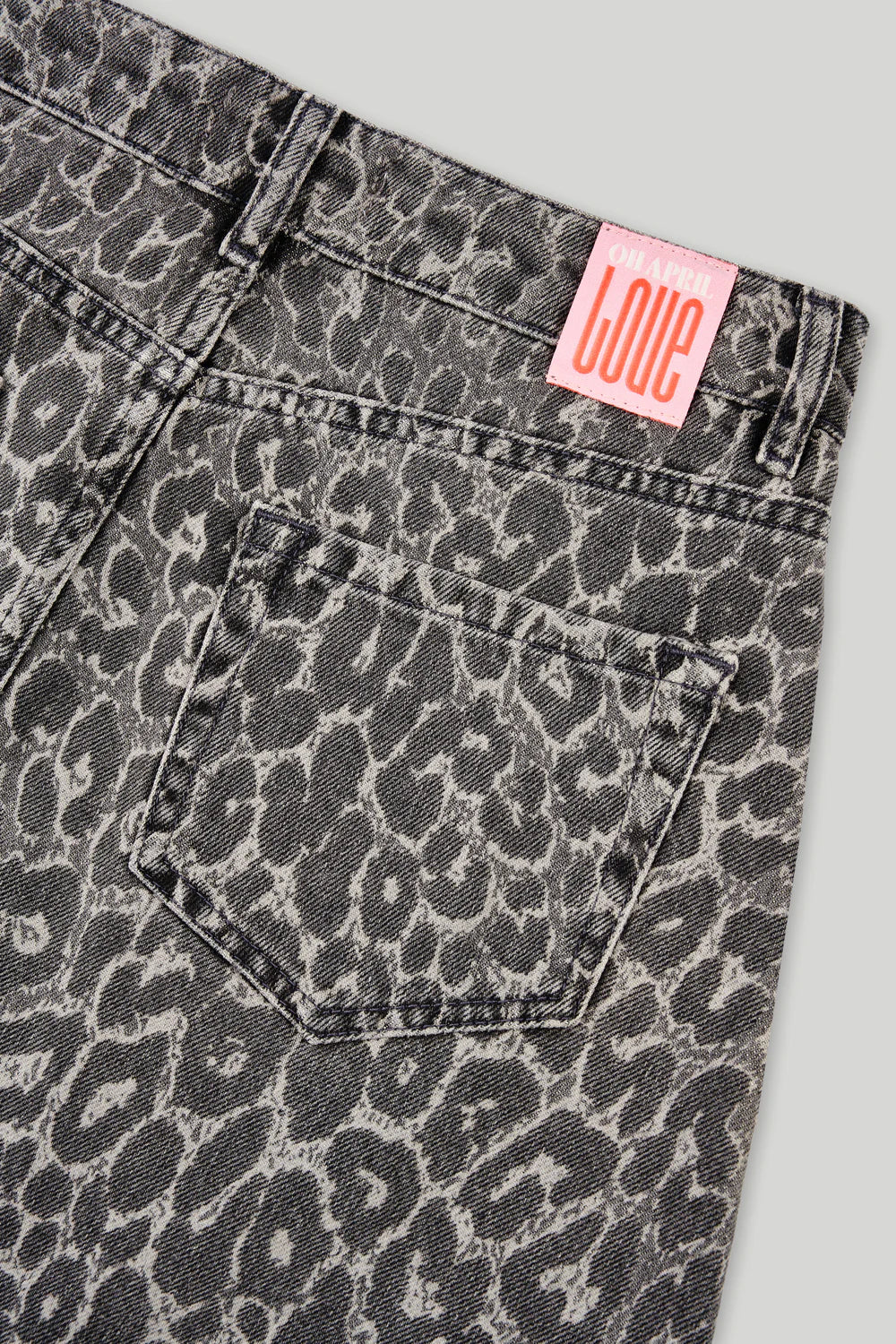 OH APRIL Milo denim skirt leo grey