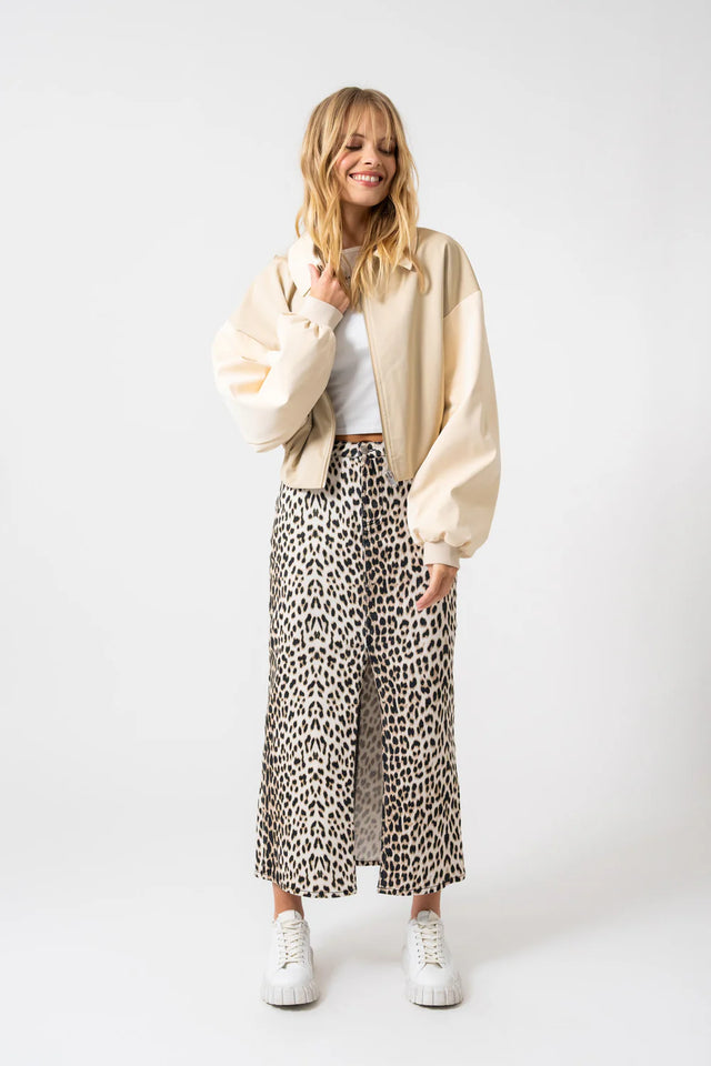 OH APRIL Kaia denim skirt leo