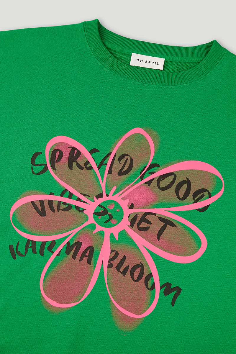 OH APRIL OV Sweater Good Vibes Evergreen Dream