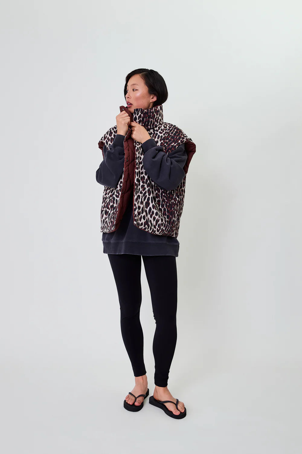 OH APRIL Onyx Puffer Vest Cherrywood