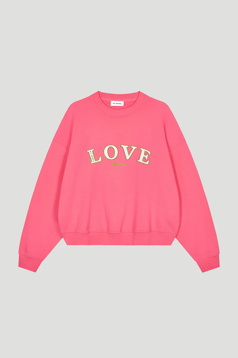 OH APRIL Regular Sweater Love Dark Rose