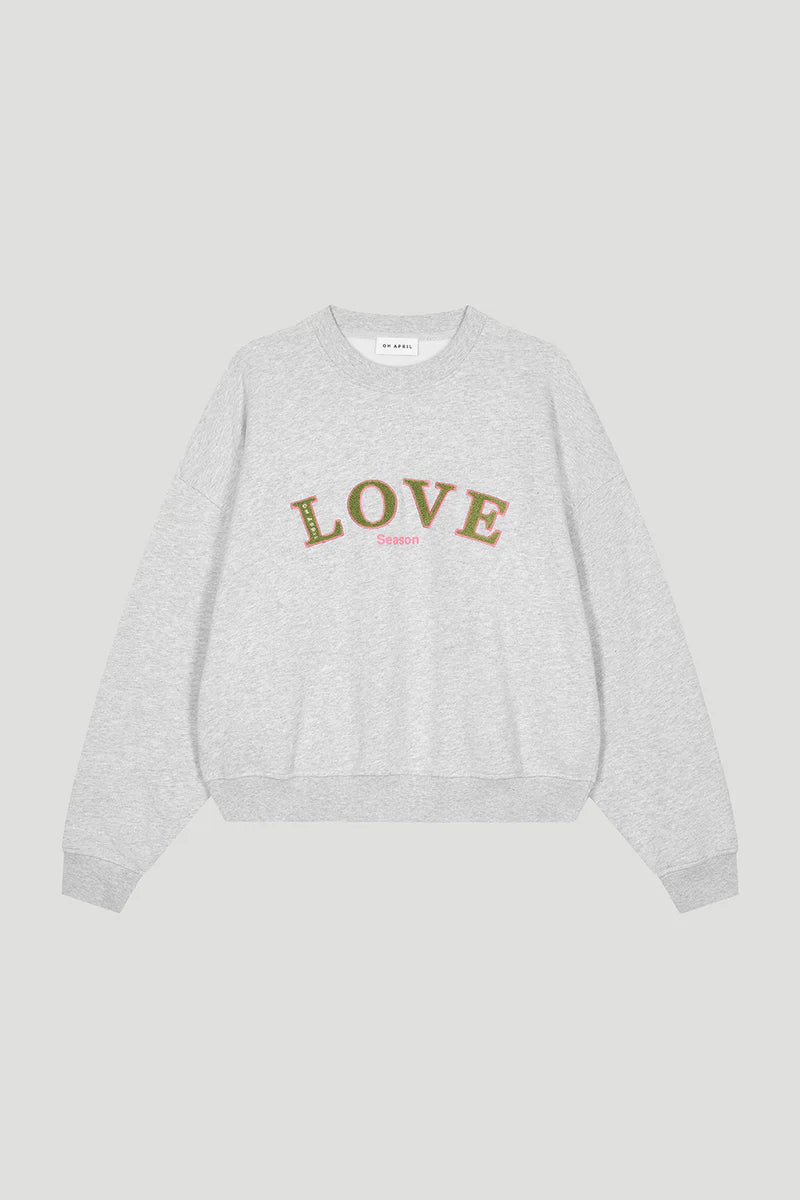 OH APRIL Regular Sweater Love Grey Melange