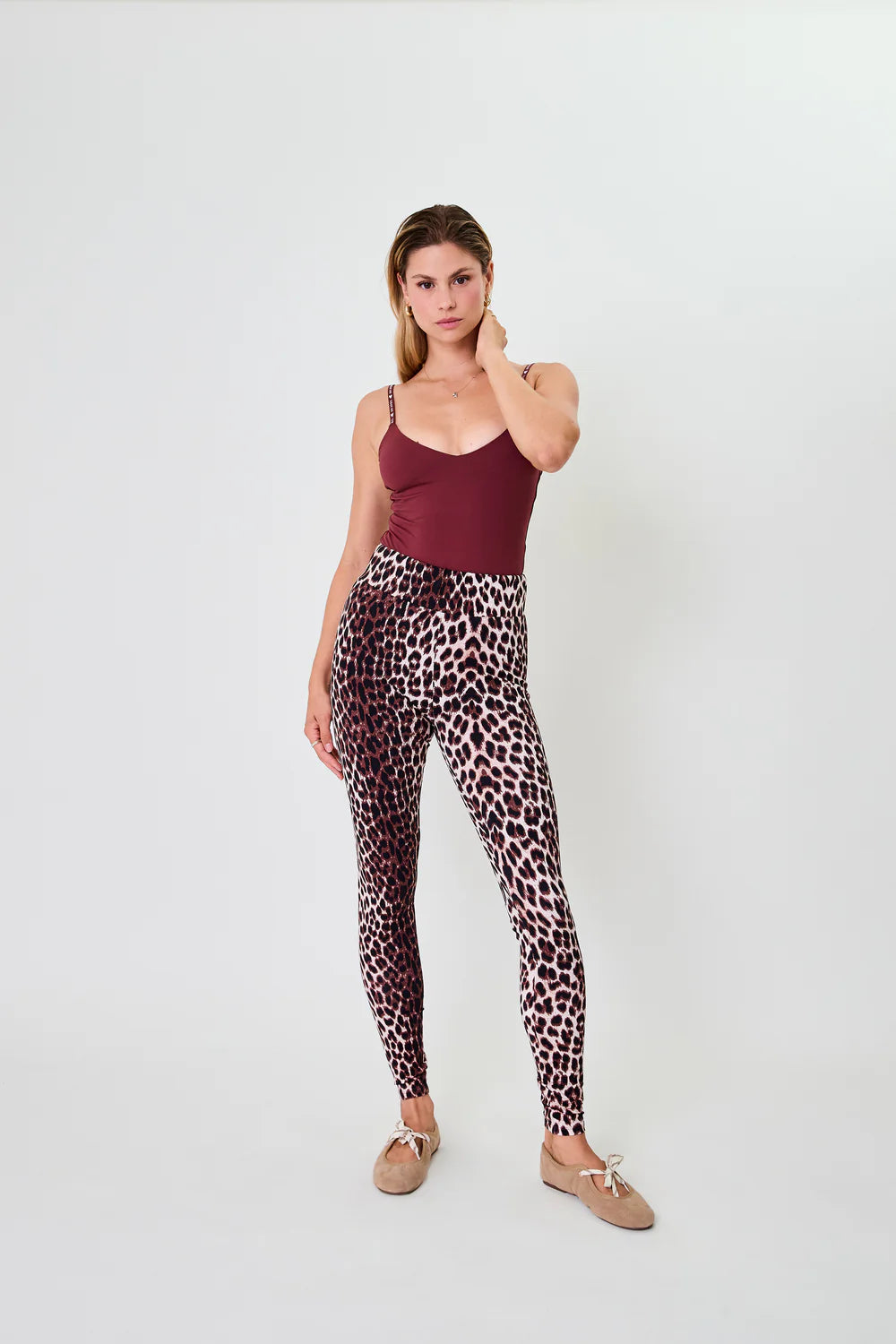 OH APRIL Rita Leggings Leo Cherrywood