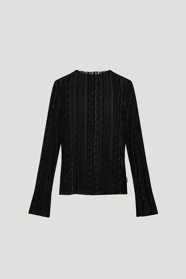 OH APRIL Zahara Lace Longsleeve Black