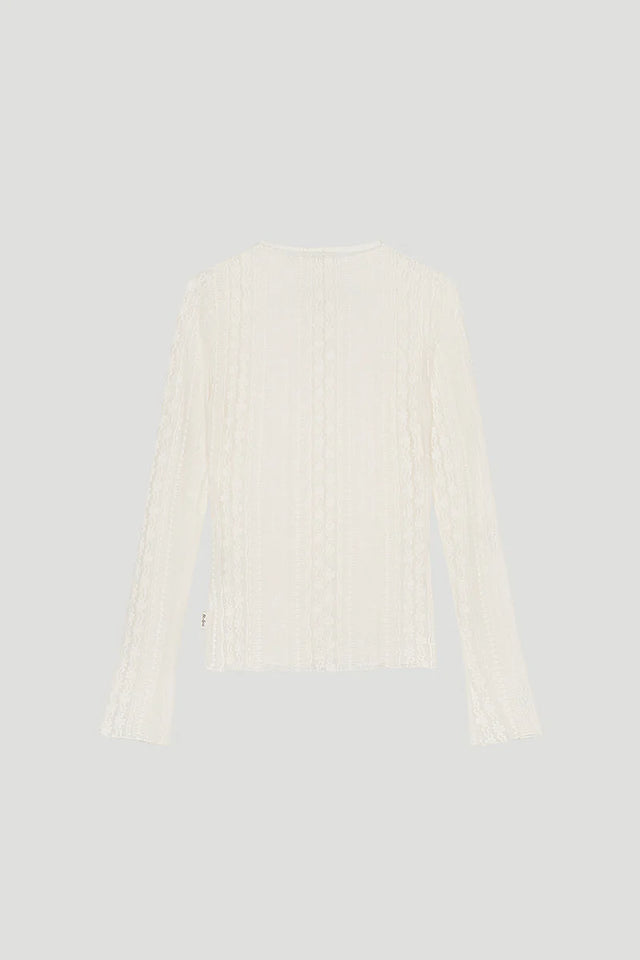 OH APRIL Zahara Lace Longsleeve Off White