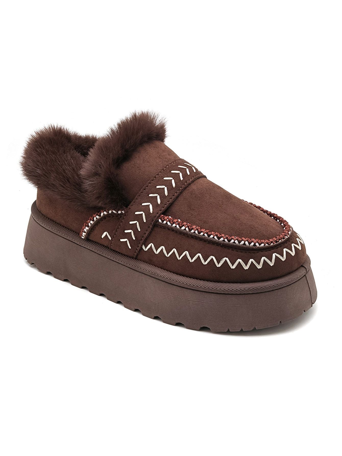 Plateau Schuhe COZY BROWN HEART