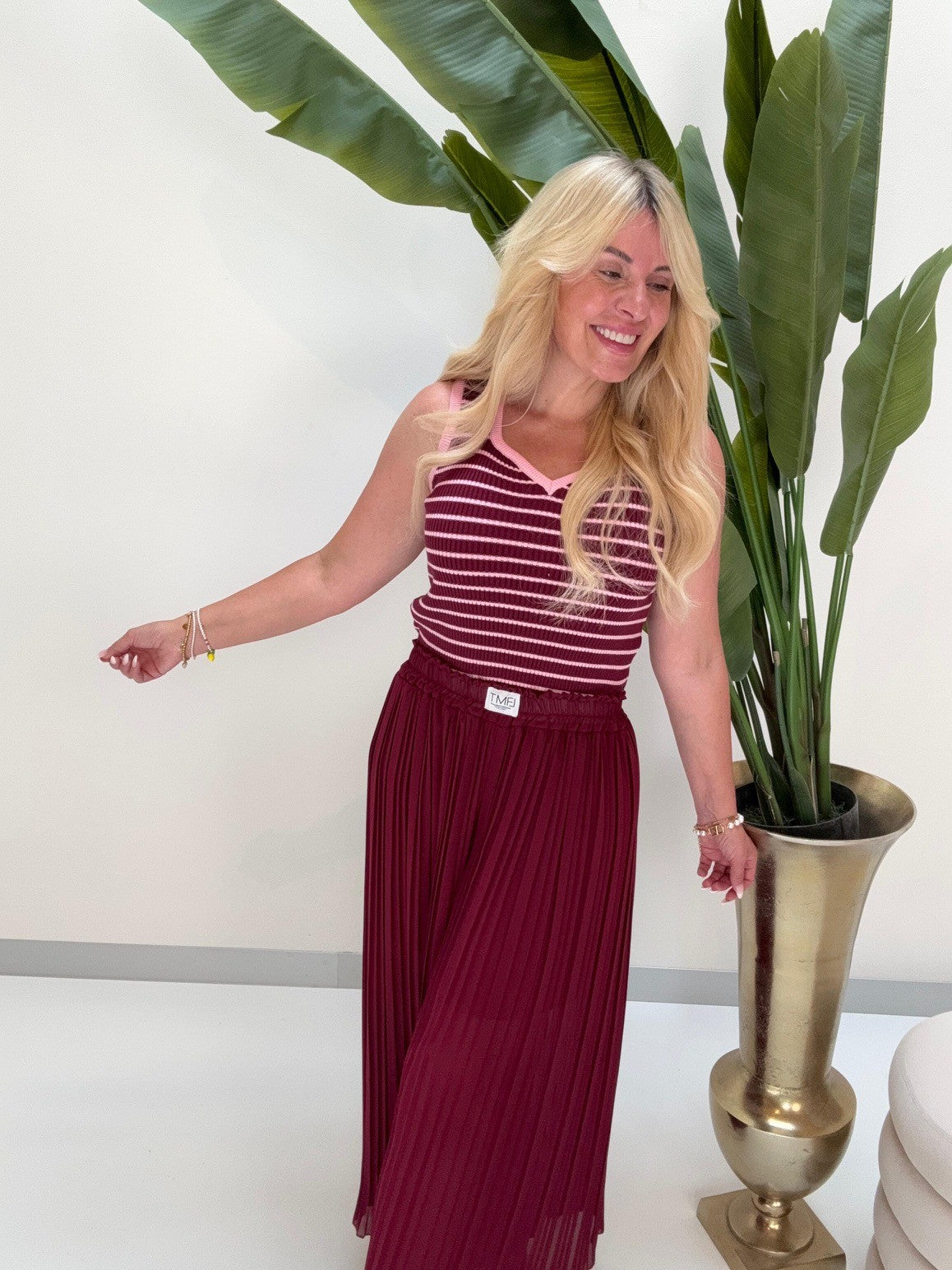 Ripp Top burgundy/rosa