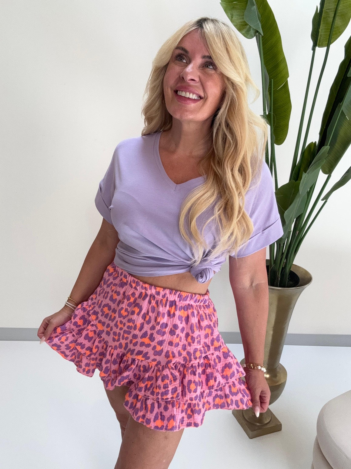 Musselin Hosenrock LEO LOVER rosa/lila