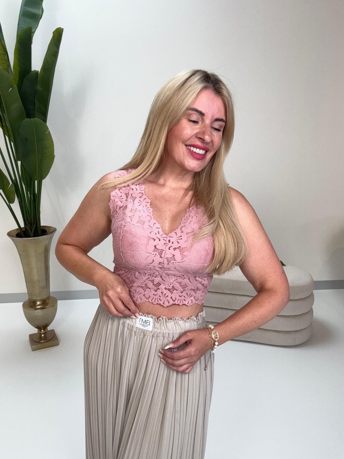 Top mit Spitze LACE LOVE rose
