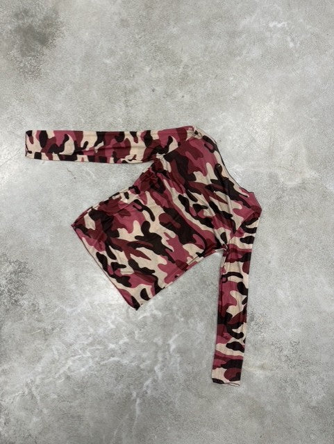 Camouflage Cashmere Langarmshirt cherry/burgundy/taupe