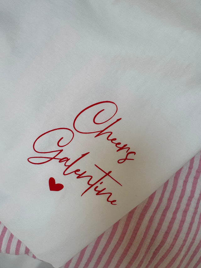 Statement Shirt weiß CHEERS mit süßem Cocktailglas