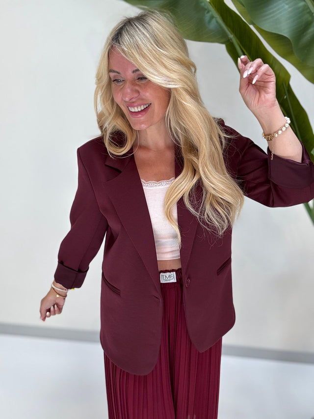 Stretch Butterstoff Blazer LOOK TO THE SKY burgundy
