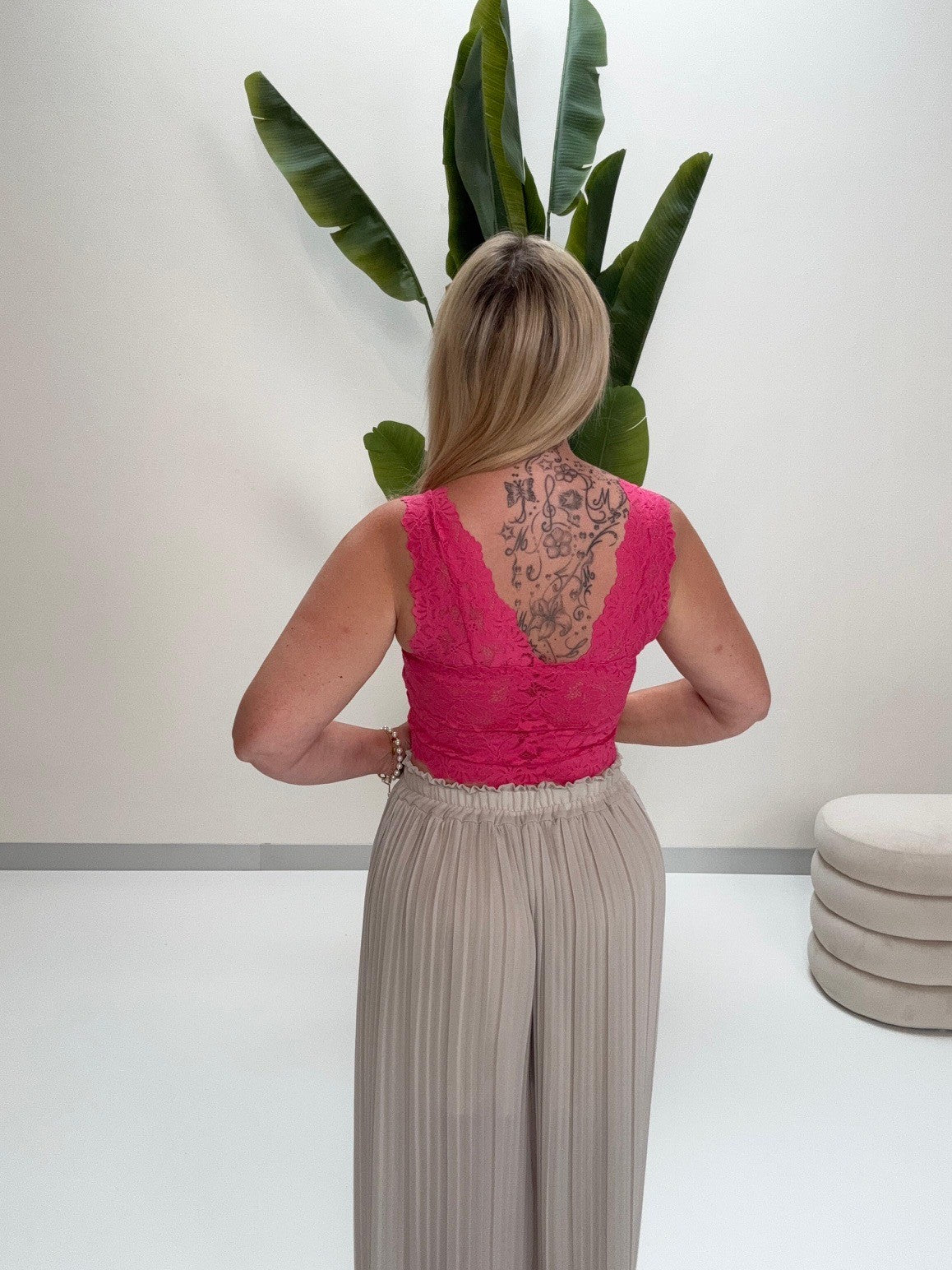 Top mit Spitze LACE LOVE pink