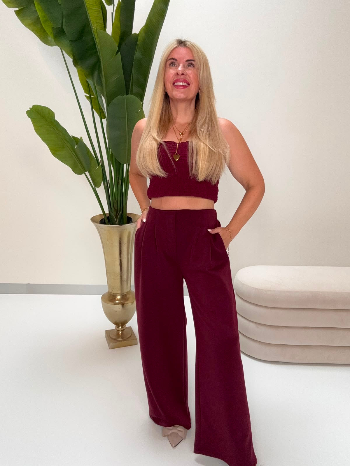 Butterstoff Hose CLASSY WOMAN burgundy