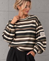 Butterstoff Sweater PERFECT OUTFIT Kaki Stripes