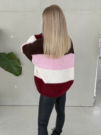 Signature Pullover MY LOVELY STRIPES burgundy/rose/creme/braun