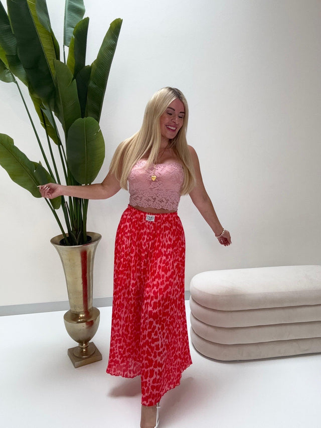 Bandeau Top mit elastischem Gummizug rose