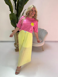 Statement Shirt DONT WORRY BE HAPPY pink mit Rückenprint