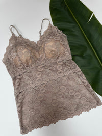 Top mit Spitze LACE GRACE beige
