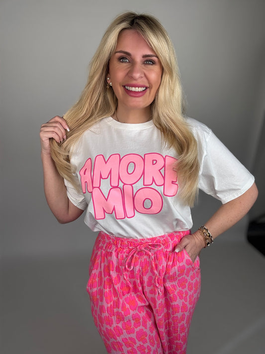 Statement Shirt Amore Mio weiß