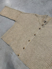 Strickjacke mit Knopfleiste beige