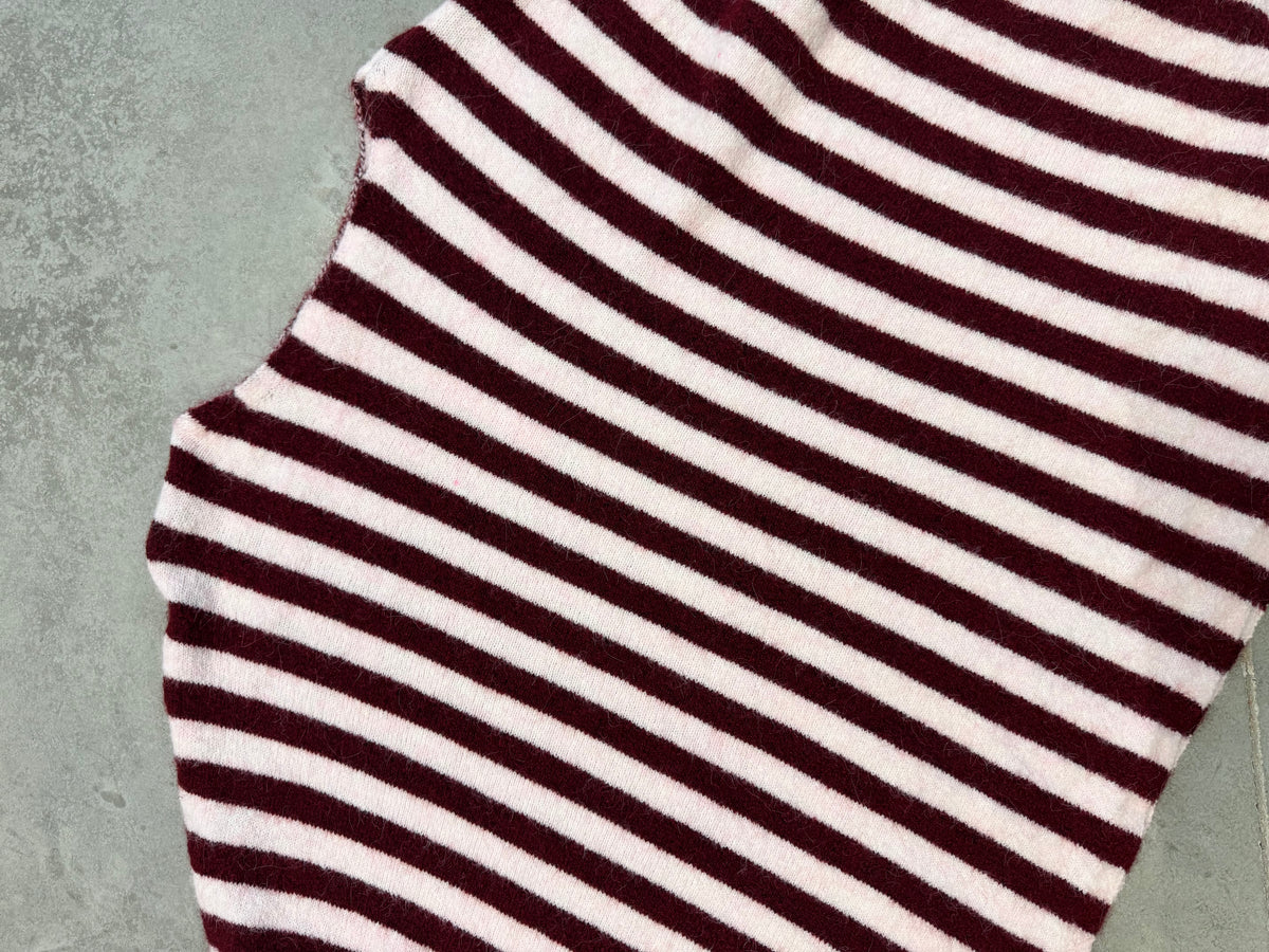 Oversize Strickpullover Stripes mit Alpakaanteil ruby red/light rosé